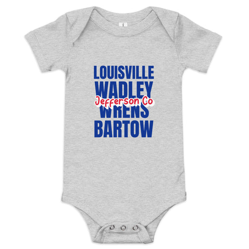 Jefferson County Baby short sleeve one piece - White or Grey