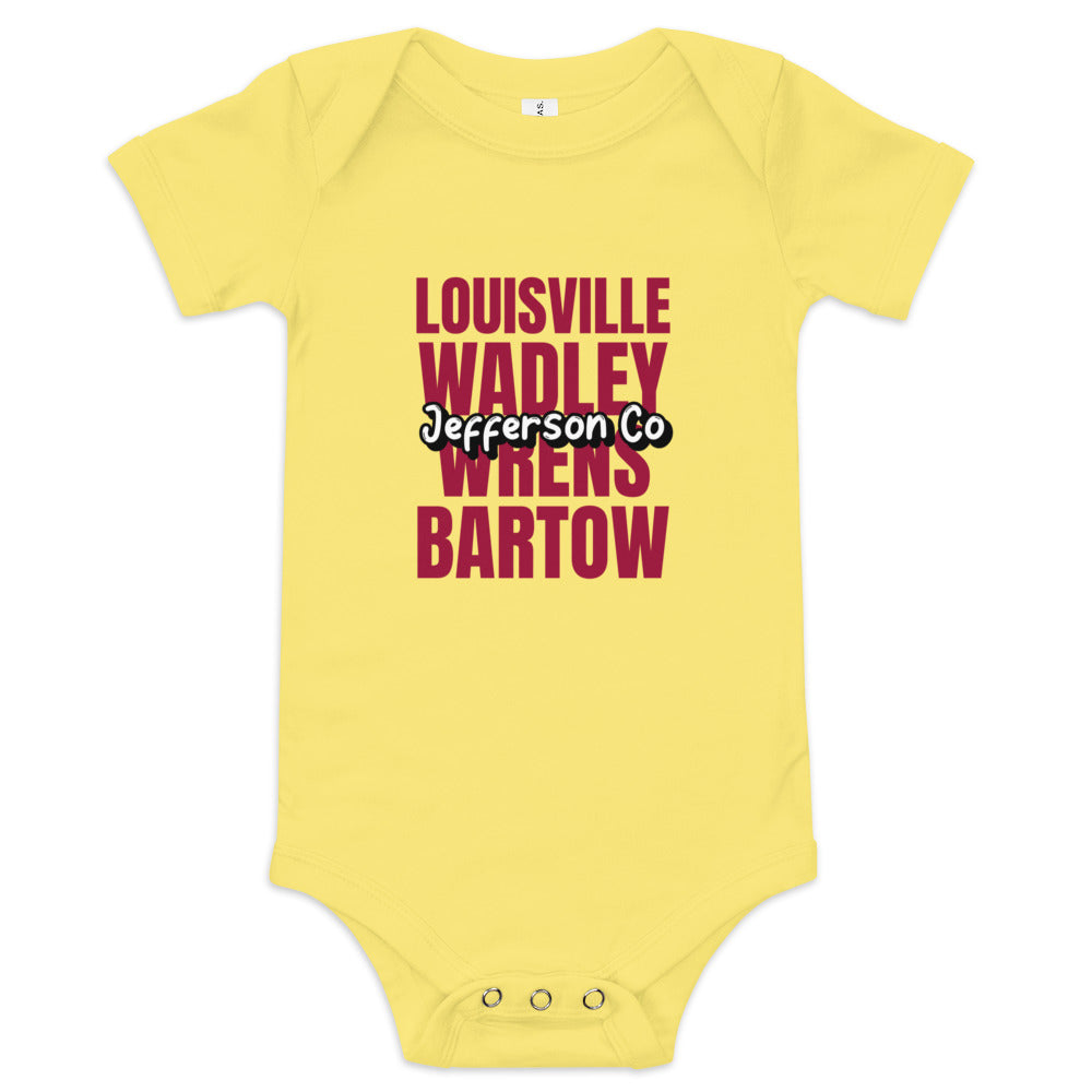 Jefferson County Baby short sleeve one piece - Yellow or White