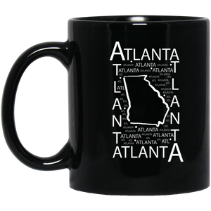 Atlanta, GA 11 oz. Black Mug