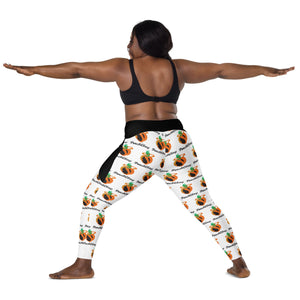 PeachClay Crossover leggings with pockets