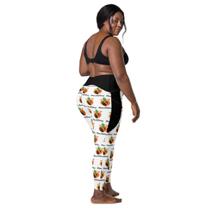 PeachClay Crossover leggings with pockets