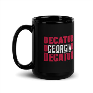 Decatur, GA Black Glossy Mug
