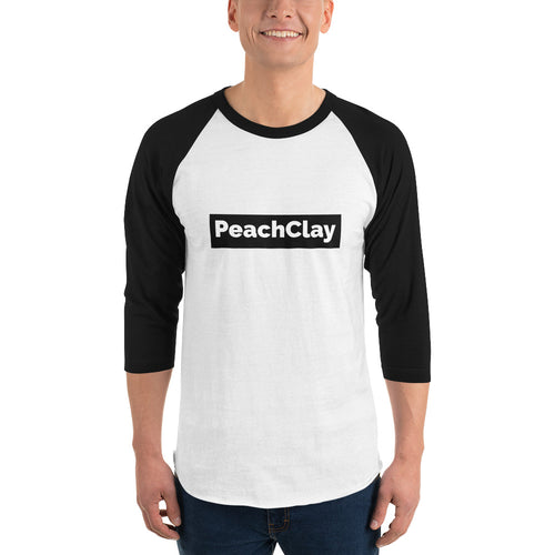 PeachClay Unisex 3/4 sleeve raglan shirt - Pick a color (Black/White or Black/heather grey)