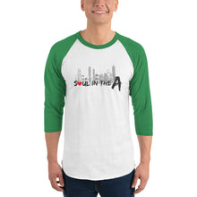 Load image into Gallery viewer, Soul in the A Adult 3/4 sleeve raglan shirt - Pick a Color (black, red or green)