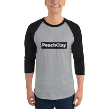 Load image into Gallery viewer, PeachClay Unisex 3/4 sleeve raglan shirt - Pick a color (Black/White or Black/heather grey)