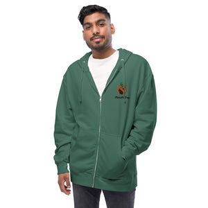 PeachClay Unisex fleece zip up hoodie